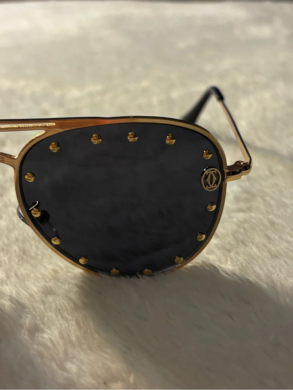 Brand New!! Gold Metal Frame Sunglasses with Black Lenses